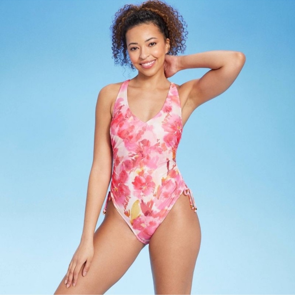 Floral Pink One-Piece Swimsuit